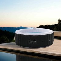 Arebos - Whirlpool aufblasbar In- & Outdoor 6 Personen 208 cm 130 Massagedüsen mit Heizung 1.000 Liter Inkl. Abdeckung Bubble Spa & Wellness Massage von AREBOS