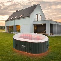 AREBOS Whirlpool mit LED Beleuchtung Aufblasbar In- & Outdoor 190x120 cm oval 2 Personen 90 Massagedüsen mit Heizung 550 Liter Inkl. Abdeckung Bubble AREBOS Whirlpool mit LED Beleuchtung Aufblasbar In- & Outdoor 190x120 cm oval 2 Personen 90 Massagedüsen mit Heizung 550 Liter Inkl. Abdeckung Bubble von AREBOS
