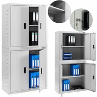 Aktenschrank Büroschrank Lagerschrank Materialschrank Stahlschrank 4 Höhenverstellbare Einlegeböden 180 x 90 x 40 cm - Arebos von AREBOS