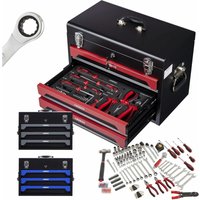172 tlg Werkzeugkoffer Werkzeugkasten Werkzeugbox Werkzeugkiste mit 3 Schubladen - Rot / Schwarz - Arebos von AREBOS