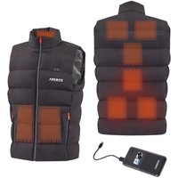 Arebos - Akku Thermoweste Beheizbare Weste Herren Damen 9 Heizzonen & 3 Heizstufen inkl. Powerbank 10000 mAh t�v gepr�ft maschinenwaschbar Heizweste von AREBOS