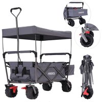 Arebos - Bollerwagen faltbar mit Dach Handwagen Transportkarre Gerätewagen inklusive 2 Netztaschen und Einer Aussentasche Vorderrad Bremse klappbar Arebos - Bollerwagen faltbar mit Dach Handwagen Transportkarre Gerätewagen inklusive 2 Netztaschen und Einer Aussentasche Vorderrad Bremse klappbar von AREBOS