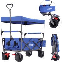 Arebos - Bollerwagen faltbar mit Dach Handwagen Transportkarre Gerätewagen inklusive 2 Netztaschen und Einer Aussentasche Vorderrad Bremse klappbar Arebos - Bollerwagen faltbar mit Dach Handwagen Transportkarre Gerätewagen inklusive 2 Netztaschen und Einer Aussentasche Vorderrad Bremse klappbar von AREBOS