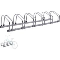 Arebos - Fahrradständer für 6 Fahrräder Mehrfachständer mit 21cm Radabstand Fahrradhalter für 35-60 mm Reifenbreite Radständer 160 x 30 x 26 cm von AREBOS