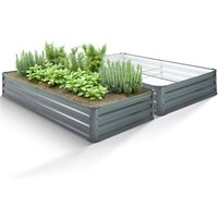 Arebos - Metall Hochbeet 2x 180 x 90 x 30 cm Gartenbeet Pflanzbeet rostfrei Gemüsebeet von AREBOS