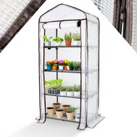 Arebos - Premium Foliengewächshaus Gewächshaus mit 4 Etagen - 70 x 50 x 158 cm Treibhaus mit 4 Regalen - Platzsparend, Hochwertiges Anzuchthaus Arebos - Premium Foliengewächshaus Gewächshaus mit 4 Etagen - 70 x 50 x 158 cm Treibhaus mit 4 Regalen - Platzsparend, Hochwertiges Anzuchthaus von AREBOS