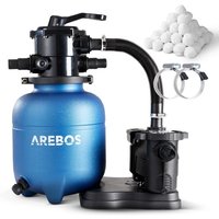 Arebos - Sandfilteranlage mit Pumpe Filteranlage Filterkessel Schwimmbadpumpe 350W Blau Arebos - Sandfilteranlage mit Pumpe Filteranlage Filterkessel Schwimmbadpumpe 350W Blau von AREBOS