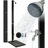 Solardusche mit Bodenplatte Gartendusche Pooldusche Außendusche 20L inkl.Abdeckhaube - Arebos von AREBOS