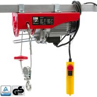 Arebos - elektrische Seilwinde mit 500 W, Seilzug und Seilhebezug, Motorwinde mit Kabelfernbedienung, 12 m Hubhöhe, Tragkraft 100 kg bis 200 kg, mit Arebos - elektrische Seilwinde mit 500 W, Seilzug und Seilhebezug, Motorwinde mit Kabelfernbedienung, 12 m Hubhöhe, Tragkraft 100 kg bis 200 kg, mit von AREBOS