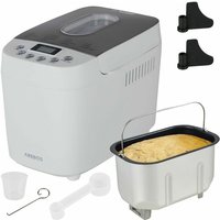 Arebos - Brotbackautomat 1500g mit 15 Programmen 2 Knethaken Timer lcd Display 3 Bräunungsgrade und Brotgrößen 850 w Weiß - Weiß von AREBOS