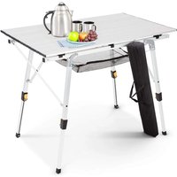 Campingtisch 90 x 51,5 cm Rolltisch Aluminium Falttisch Outdoor Silber - Arebos Campingtisch 90 x 51,5 cm Rolltisch Aluminium Falttisch Outdoor Silber - Arebos von AREBOS