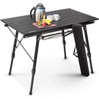 Campingtisch 90 x 51,5 cm Rolltisch Aluminium Falttisch Outdoor schwarz - Arebos von AREBOS