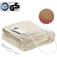 Arebos - Elektrische Heizdecke 160x120cm Wärmedecke waschbar Kuscheldecke Beige von AREBOS