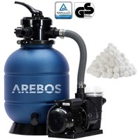 Sandfilteranlage mit Pumpe & Poolfilter Sandfilter Filteranlage Filter 400W Blau - Blau - Arebos von AREBOS