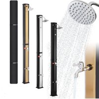 Solardusche 35 l mit integriertem Thermometer Fußdusche runder Duschkopf Snap In Technologie Schwarz Gold - Arebos Solardusche 35 l mit integriertem Thermometer Fußdusche runder Duschkopf Snap In Technologie Schwarz Gold - Arebos von AREBOS