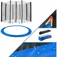 Trampolin Randabdeckung und Netz Ersatznetz Sicherheitznetz Trampolinnetz Trampolinschutz 396 cm 396 cm, Netz für 8 Stangen - Blau - Arebos von AREBOS