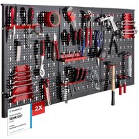 Werkzeugwand aus Metall Metallwand Lochwand Set mit Haken Halter 34 Teile - Arebos Werkzeugwand aus Metall Metallwand Lochwand Set mit Haken Halter 34 Teile - Arebos von AREBOS