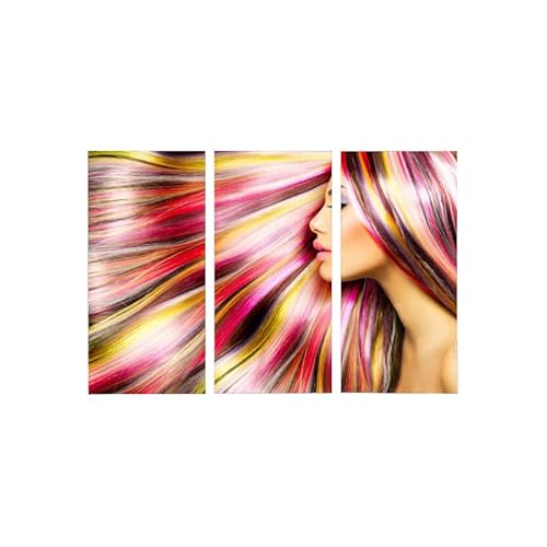 AREDE 3er Set Wandkunst Gemälde Bild Poster Schöne Frau mit gemustertem Haar | 90 x 60 cm | Wandbilder Wanddekoration Home Office Wohnzimmer Schlafzimmer Dekoration | Fertig zum Aufhängen AREDE 3er Set Wandkunst Gemälde Bild Poster Schöne Frau mit gemustertem Haar | 90 x 60 cm | Wandbilder Wanddekoration Home Office Wohnzimmer Schlafzimmer Dekoration | Fertig zum Aufhängen von AREDE
