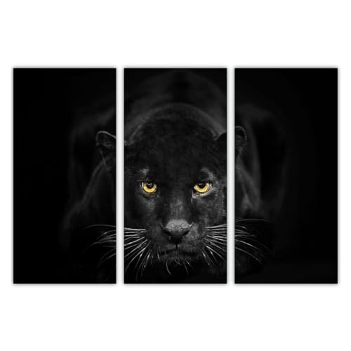 AREDE 3er Set Wandkunst Gemälde Bild Poster Starren von Black Panther | 90 x 60 cm | Wandbilder Wanddekoration Home Office Wohnzimmer Schlafzimmer Dekoration | Fertig zum Aufhängen AREDE 3er Set Wandkunst Gemälde Bild Poster Starren von Black Panther | 90 x 60 cm | Wandbilder Wanddekoration Home Office Wohnzimmer Schlafzimmer Dekoration | Fertig zum Aufhängen von AREDE