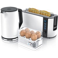 Arendo Frühstücks-Set in weiß - Wasserkocher / Toaster / Eierkocher von ARENDO