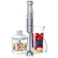 Edelstahl Stabmixer Set - vierflügeliges Messer - Pürierstab - Variabler Geschwindigkeitsregler + Turbotaste - Arendo von ARENDO