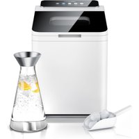 Arendo - Eiswürfelmaschine Edelstahl, 1,4 Liter Wassertank, Eiswürfelbereiter, 13 - 14 kg in 24 h, Ice Cube Maker mit Sichtfenster & Status LEDs, Weiß von ARENDO