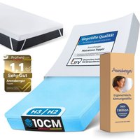 Arensberger Matratzen Topper LUXURY, 120x200cm, Gelschaum und Memory Gel Foam Matratzentopper, waschbar, geeignet für Federkern & Matratzen, Höhe 10cm von ARENSBERGER