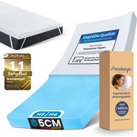 Matratzen Topper essence, 90x200cm, Gelschaum Matratzentopper, waschbarer Bezug, geeignet für Federkern & Schaumstoff Matratzen, Höhe 5cm von ARENSBERGER