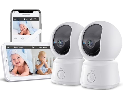 ARENTI Babyphone mit 2 Kamera und App mit 5" Display, 1080P PTZ Video Babyfon mit Kamera, One-Touch-Ruf, Temperatursensor, Wiegenlied, Nachtsicht, 2 Wege Audio, VoX Mode, Automatische Verfolgung von ARENTI
