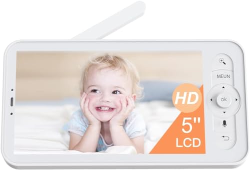 ARENTI 720P Audio Monitor arbeitet mit Ultra HD 2K Baby Kamera, 5 Zoll Farbbildschirm, Nachtsicht, Geräuscherkennung, nur Monitor von ARENTI