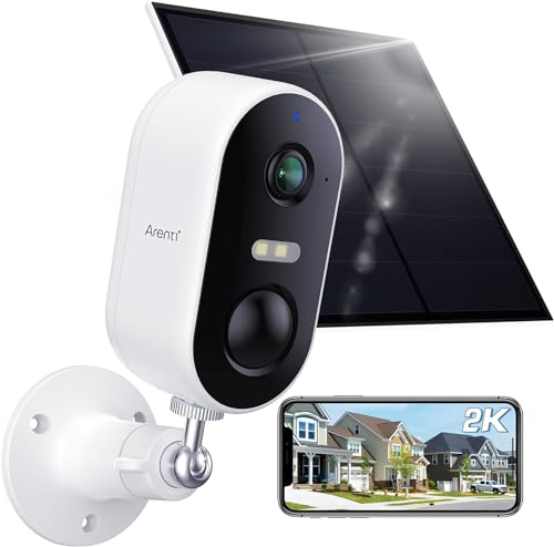 ARENTI Kabellose Überwachungskamera Aussen Akku mit Solarpanel, 1080P 2,4G WLAN Wiederaufladbare Sicherheitskamera Außen, IP Kamera Outdoor, Nachtsicht, 2-Wege-Audio, IP65, Bewegungserkennung von ARENTI