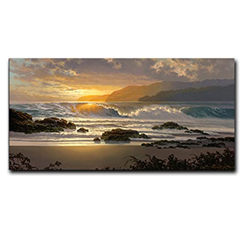 5D Diamond Painting Full Set Ozean-Sonnenaufgang-Meerblick 50x100cm Großformat DIY Malen nach Zahlen Diamant Malerei Kit DIY Kreuzstich Diamant Gemälde Stickerei Diamant Painting Bilder Kunst Handwerk von AREPAS