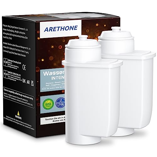 ARETHONE Wasserfilter für Siemens EQ Series, EQ5, EQ6, EQ9, EQ500, S700, Wasserfilter Kaffeevollautomat für Siemens 3200, Bosch TCZ7003, TCZ7033, 467873 (2 Stück) von ARETHONE