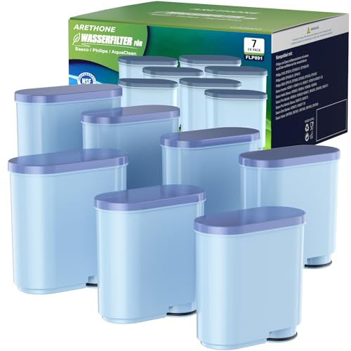 ARETHONE Wasserfilter für Philips AquaClean CA6903/10 CA6903/22 CA6707/20, Kompatibel mit Saeco und Philips Latte Go Kaffeevollautomaten Filter, Reduziert Verunreinigungen(7 Stück) von ARETHONE