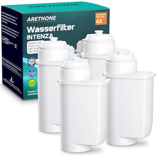 ARETHONE Wasserfilter für Siemens EQ Series, EQ3/EQ6/EQ9, EQ500, S700, Wasserfilter Kaffeevollautomat für Bosch Vero, TZ70003/TCZ7003/467873, Siemens 3200, Neff C77V60 Series (4 Stück (1er Pack)) von ARETHONE