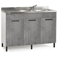 Webmarketpoint - Beton graue Küchenspüle mit 3 Wendetüren Cm 120x50xH 85 von WEBMARKETPOINT