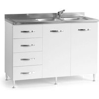 Argonauta - Küchenspüle White Ash 2 Türen c - sx Kommode 120x50xH 85 cm von ARGONAUTA