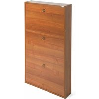 Schlanker antiker Nussbaum-Schuhschrank aus Melaminholz 3 Klappen 108x65x15 cm von IPERBRIKO