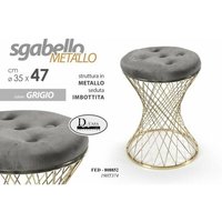 2x Trendy Hocker grau mit goldener Struktur cm 35 x 47 h von ARGONAUTA