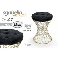 Argonauta - 2x Trendy schwarze Hocker mit goldener Struktur, cm 35 x 47 h von ARGONAUTA