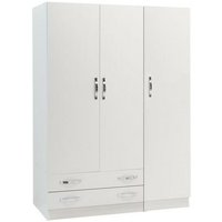 Argonauta - 3-türiger Kleiderschrank mit Schubladen in Esche weiß Cm 135x52xH 210 von ARGONAUTA
