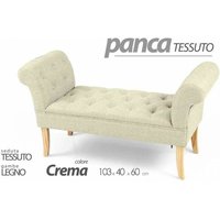 Argonauta - Retro-Bank aus cremefarbenem Nachttischstoff cm 103 x 40 x 60 h von ARGONAUTA
