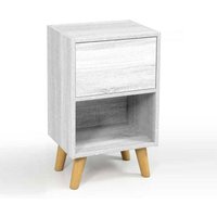 Argonauta - Weißer Schlafzimmer-Nachttisch mit hohen Füßen Zwei Fächer cm 40 x 30 x 65 h von ARGONAUTA