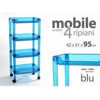 Blauer Kunststoff-Küchenwagen mit Rollen cm 42 x 31 x 95 h von ARGONAUTA