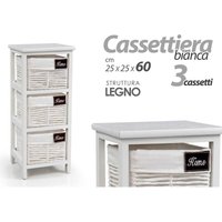 Kommode aus weißem Badezimmerholz cm 25 x 25 x 60 h 3 Schubladen von ARGONAUTA