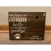 Hundeschild, in Memory Of Pet Zeichen, Lieblings-Hello-Zeichen, Hardest Goodbye Personalisiertes Holzschild von ARGWoodworkingDesign