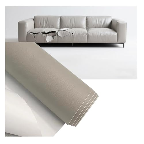 Kunstleder Selbstklebend Graue Lederflicken For Möbel, Selbstklebender Lederreparaturflicken For Autositz, Couch, Sofa, Boot, Sitz, Stuhl, Handtasche(200x100 cm/78.7x39.4 in) von ARHEORMUH