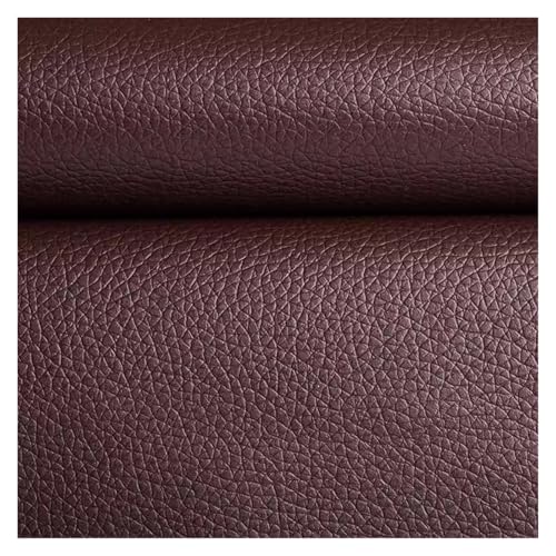 Kunstleder Selbstklebend Litchi Textur Leder Reparatur Patch Kit, 50x137cm Weiches Wasserdichtes Kunstleder Reparaturband Für Sofas Möbel Autositze(Deep brown) von ARHEORMUH