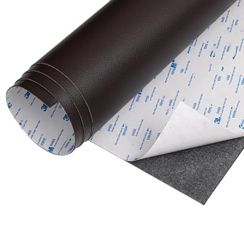Kunstleder Selbstklebend Litchi Textur Leder Reparatur Patch Kit, Faux Leder Reparatur Band Für Möbel Autositze Couches Boot Sitze Liegestühle(Coffee,9.8x23.6in) von ARHEORMUH