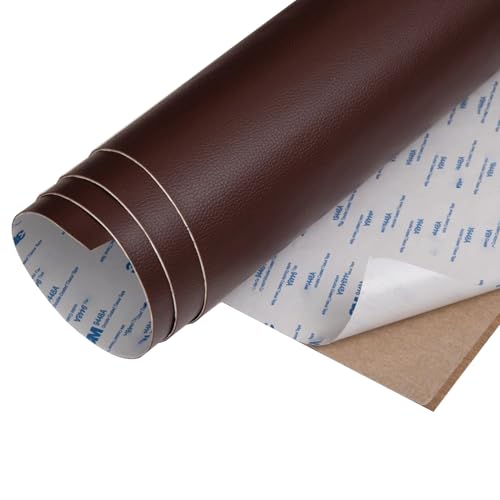 Kunstleder Selbstklebend Litchi Textur Leder Reparatur Patch Kit, Faux Leder Reparatur Band Für Möbel Autositze Couches Boot Sitze Liegestühle(Dark brown,7.9x11.8in) von ARHEORMUH